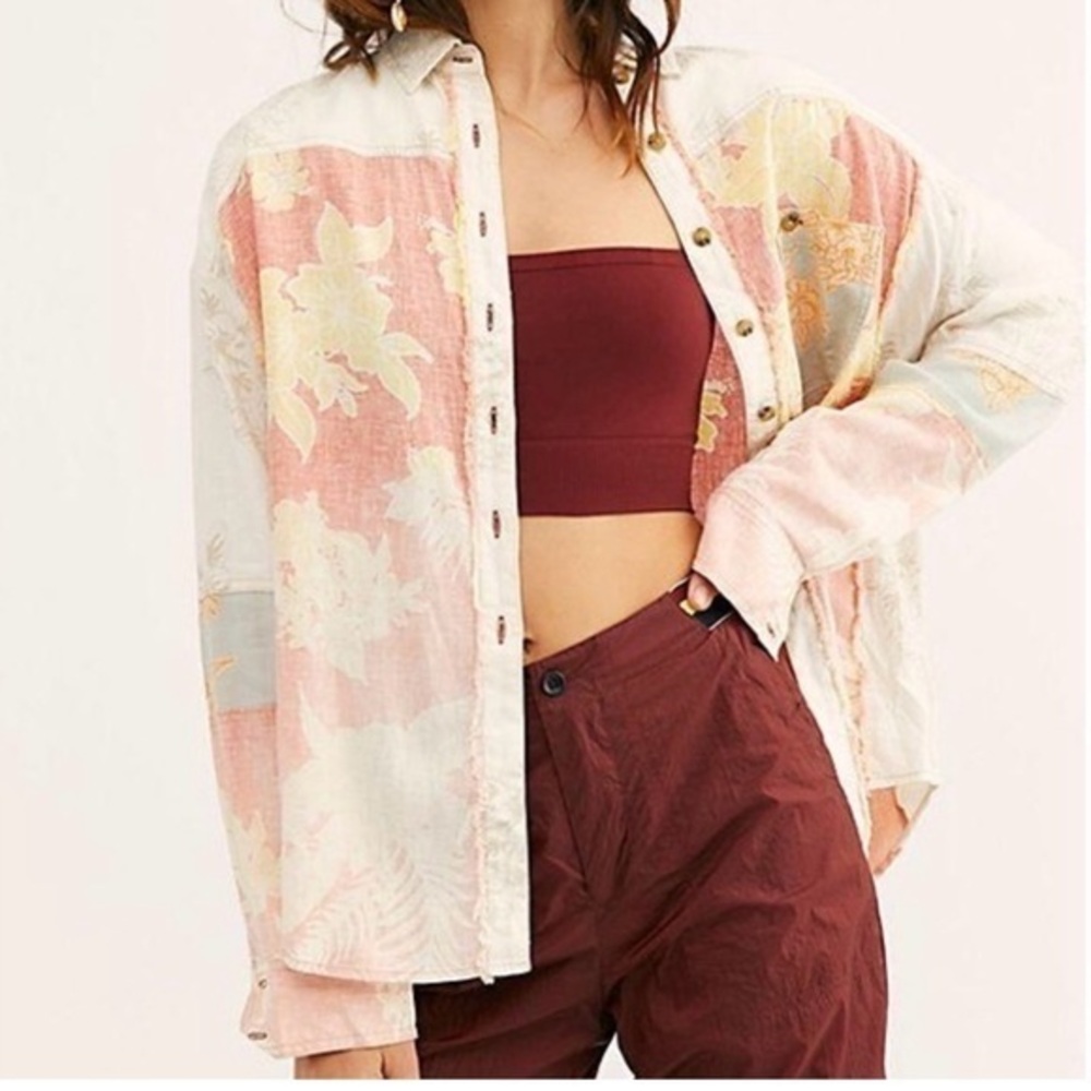 Free People Multicolor Floral Blouse